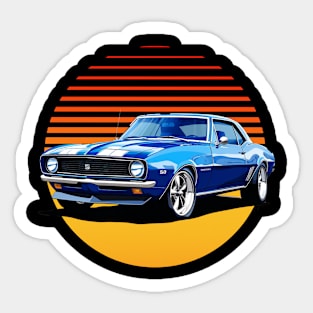 1967 Blue Camaro American Muscle Vintage Sticker